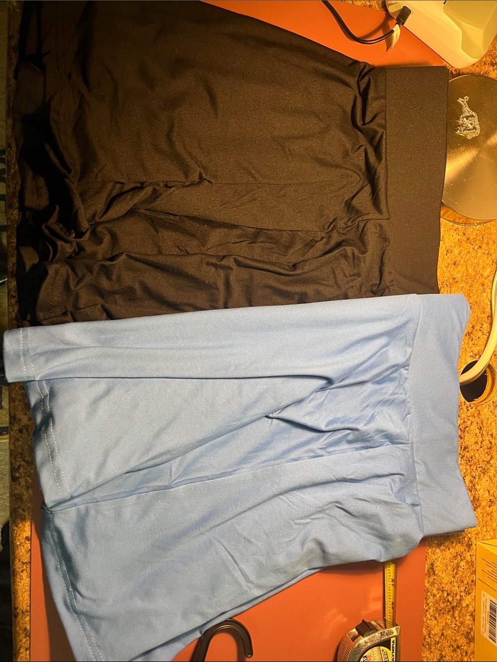 2-skirts Essentials Powder Blue and black Circle Skater Skirt NWOT